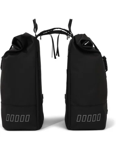 Gerecyclede dubbele fietstas Urban Proof Rolltop 38 liter 30 x 15 x 42 cm - zwart
