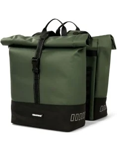 Gerecyclede dubbele fietstas Urban Proof Rolltop 38 liter 30 x 15 x 42 cm - groen