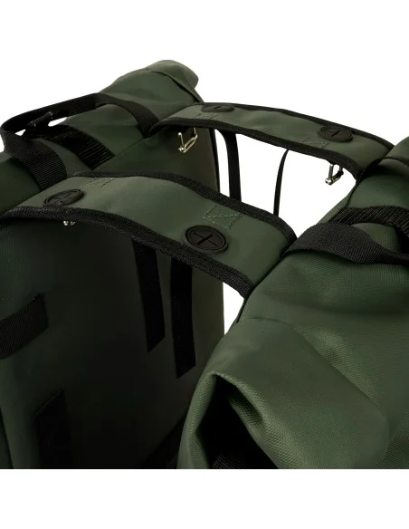 Gerecyclede dubbele fietstas Urban Proof Rolltop 38 liter 30 x 15 x 42 cm - groen