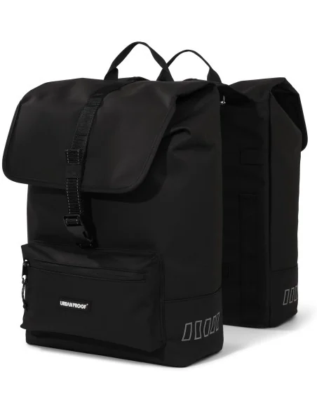 Gerecyclede dubbele fietstas Urban Proof Cargo 38 liter 30 x 15 x 42 cm - zwart