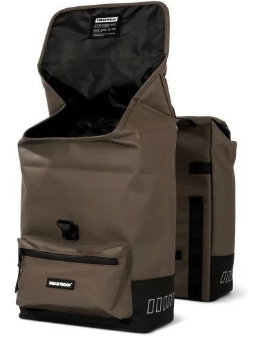 Gerecyclede dubbele fietstas Urban Proof Cargo 38 liter 30 x 15 x 42 cm - bruin