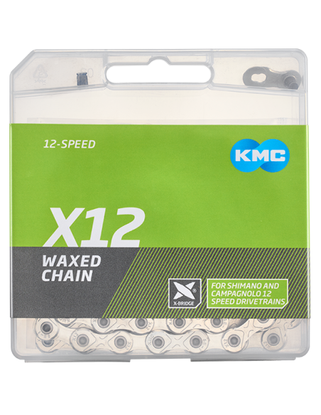 Fietsketting KMC X12 Waxed - zilver
