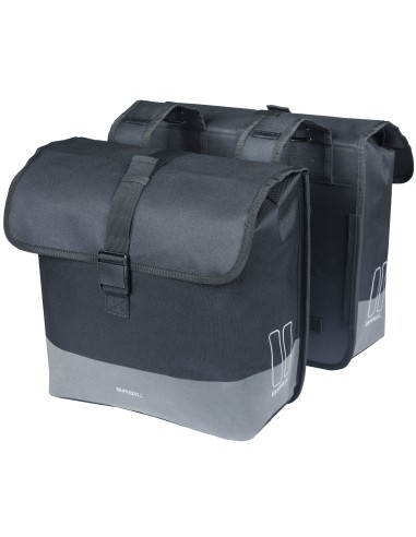 Dubbele fietstas Basil Mara Evo, 28-34L - zwart