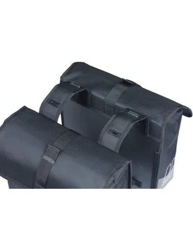 Dubbele fietstas Basil Mara Evo, 28-34L - zwart