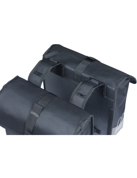 Dubbele fietstas Basil Mara Evo, 28-34L - zwart
