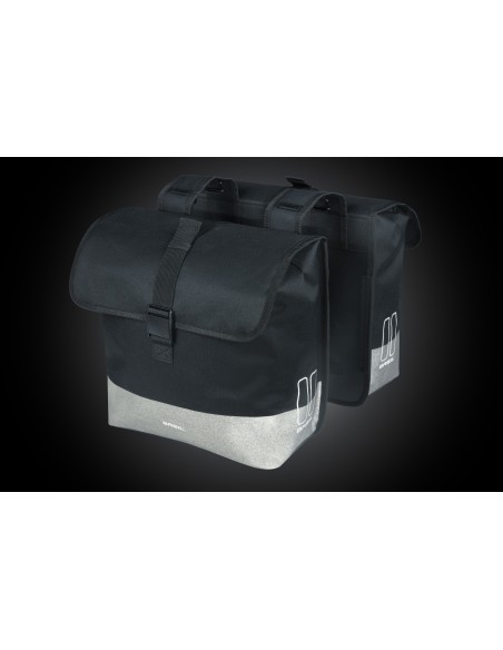 Dubbele fietstas Basil Mara Evo, 28-34L - zwart