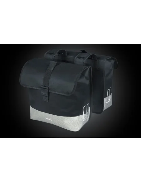 Dubbele fietstas Basil Mara Evo, 28-34L - zwart