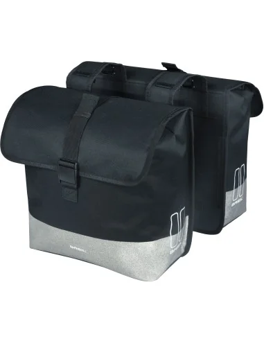 Dubbele fietstas Basil Mara Evo, 28-34L - zwart