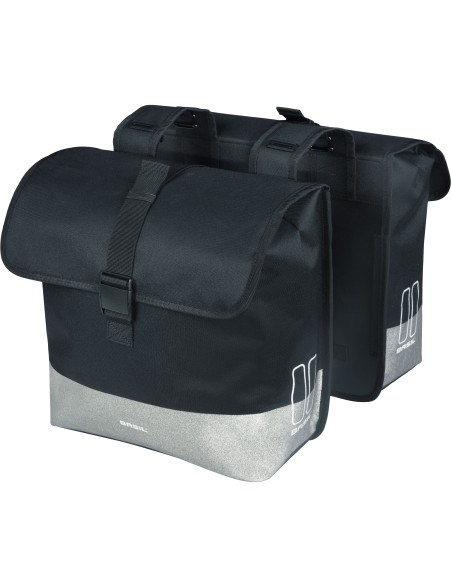 Dubbele fietstas Basil Mara Evo, 28-34L - zwart