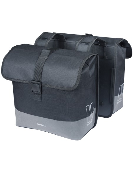 Dubbele fietstas Basil Mara Evo, 38-46L - zwart