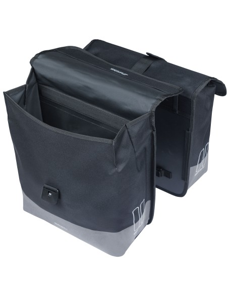 Dubbele fietstas Basil Mara Evo, 38-46L - zwart