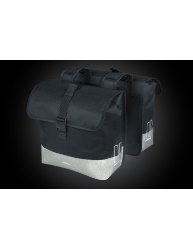 Dubbele fietstas Basil Mara Evo, 38-46L - zwart