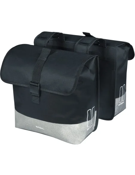 Dubbele fietstas Basil Mara Evo, 38-46L - zwart