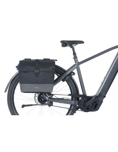 Dubbele fietstas Basil Mara Evo, 38-46L - zwart