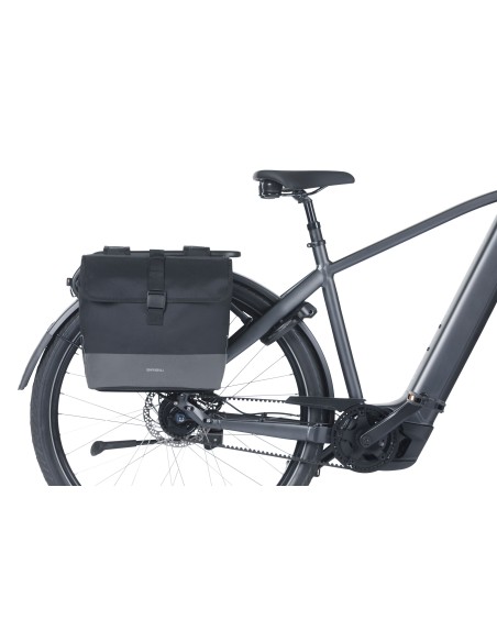 Dubbele fietstas Basil Mara Evo, 38-46L - zwart