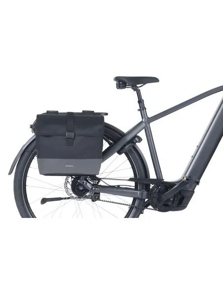 Dubbele fietstas Basil Mara Evo, 38-46L - zwart