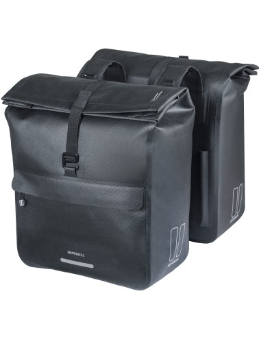 Dubbele fietstas Basil Urban Dry Neo, 46-52L - zwart