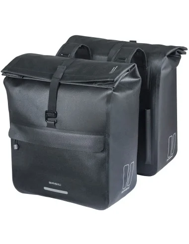 Dubbele fietstas Basil Urban Dry Neo, 46-52L - zwart