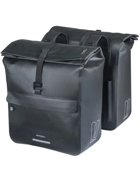 Dubbele fietstas Basil Urban Dry Neo, 46-52L - zwart