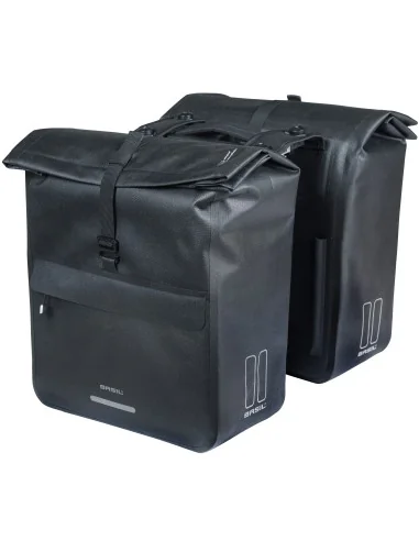 Dubbele fietstas Basil Urban Dry Neo MIK, 46-52L - zwart