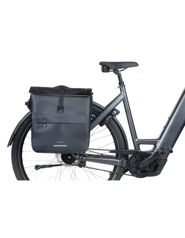 Dubbele fietstas Basil Urban Dry Neo MIK, 46-52L - zwart