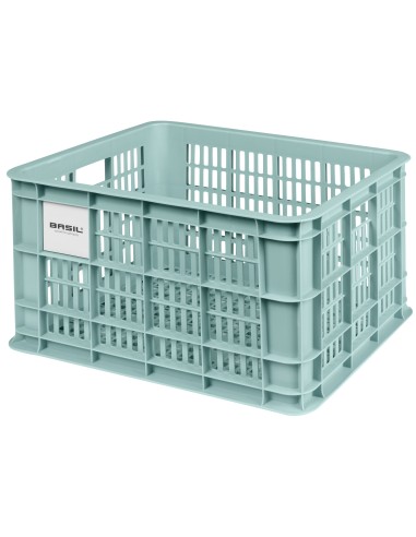 Fietskrat Basil M gerecycled kunststof, 29.5L - silver blue