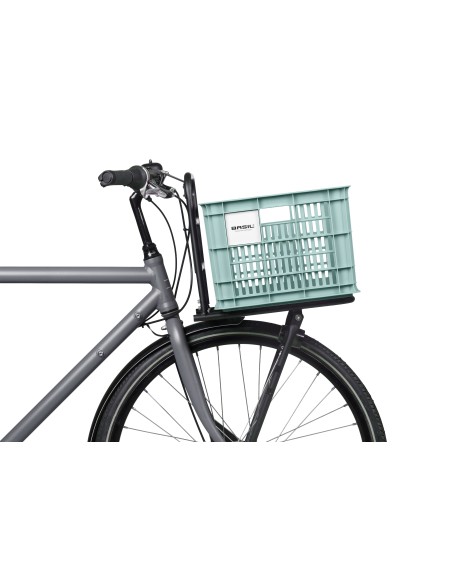 Fietskrat Basil M gerecycled kunststof, 29.5L - silver blue
