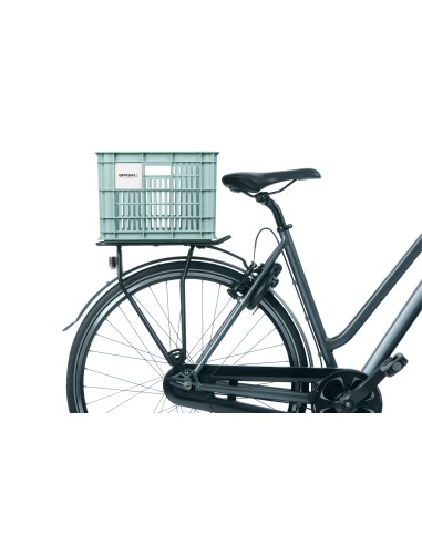 Fietskrat Basil M gerecycled kunststof, 29.5L - silver blue