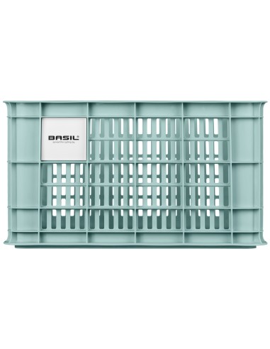 Fietskrat Basil L gerecycled kunststof, 40L - silver blue