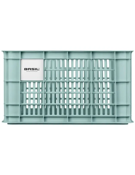 Fietskrat Basil L gerecycled kunststof, 40L - silver blue