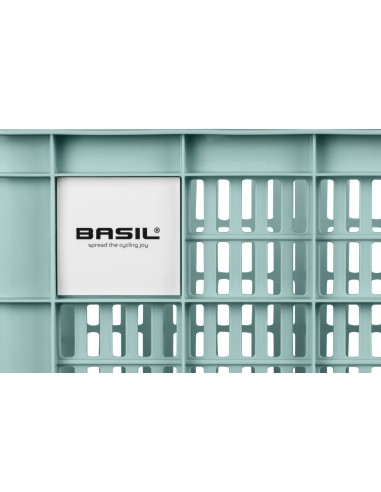 Fietskrat Basil L gerecycled kunststof, 40L - silver blue