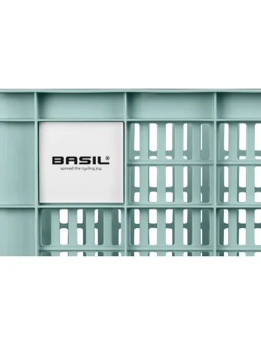 Fietskrat Basil L gerecycled kunststof, 40L - silver blue