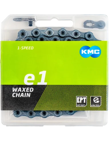 Fietsketting KMC E1 EPT Waxed - zilver
