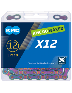 Fietsketting KMC X12 Waxed - Aurora Blue 2