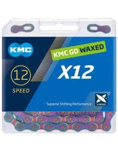 Fietsketting KMC X12 Waxed - Aurora Blue 2