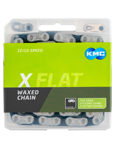 Ketting KMC X-flat waxed 12/13 speed - 126L - zilver/zwart