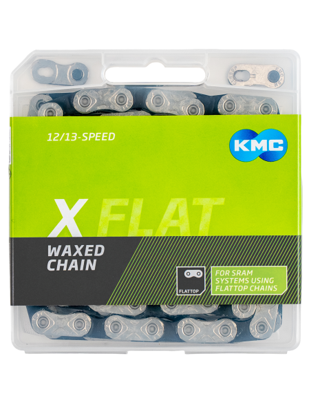 Ketting KMC X-flat waxed 12/13 speed - 126L - zilver/zwart