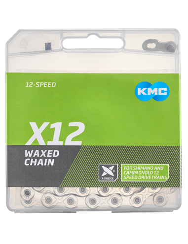 Fietsketting KMC X12 Waxed - zilver