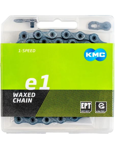 Fietsketting KMC E1 EPT Waxed - zilver
