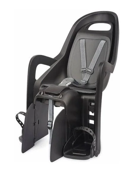 Kinderzitje achter Polisport Groovy - zwart/donkergrijs - met dragerbevestiging (CFS)
