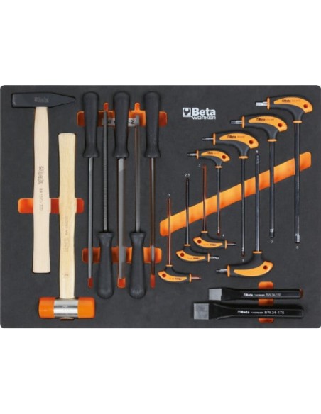 Werkplaatsinrichting Beta Tools C45PRO 2.0 X (RVS gecoat MDF werkblad) inclusief gratis 268-delige gereedschapsset