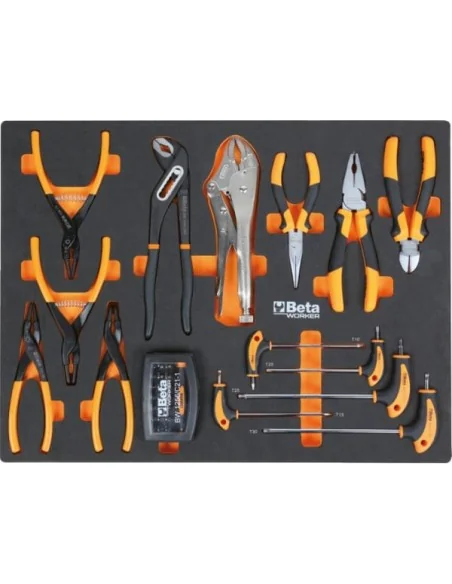 Werkplaatsinrichting Beta Tools C45PRO 2.0 X (RVS gecoat MDF werkblad) inclusief gratis 268-delige gereedschapsset