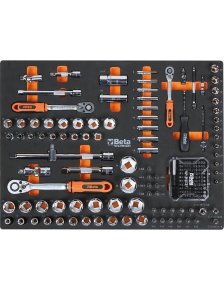 Werkplaatsinrichting Beta Tools C45PRO 2.0 X (RVS gecoat MDF werkblad) inclusief gratis 268-delige gereedschapsset