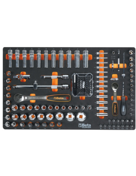 Gereedschapswagen (grijs) Beta Tools C24S met 7 laden en 240-delig assortiment gereedschappen