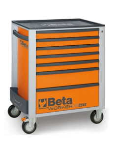 Gereedschapswagen (oranje) Beta Tools C24S met 7 laden en 240-delig assortiment gereedschappen