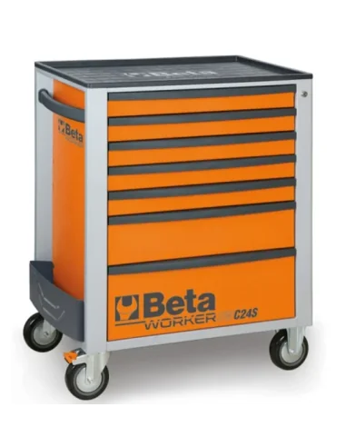 Gereedschapswagen (oranje) Beta Tools C24S met 7 laden en 240-delig assortiment gereedschappen