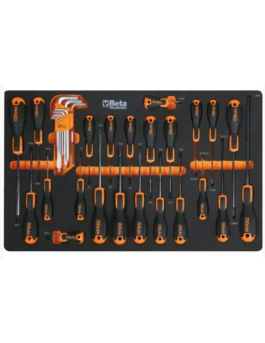 Gereedschapswagen (oranje) Beta Tools C24S met 7 laden en 240-delig assortiment gereedschappen