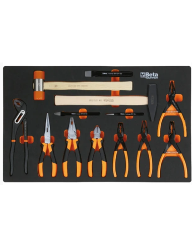 Gereedschapswagen (rood) Beta Tools C24S met 7 laden en 240-delig assortiment gereedschappen