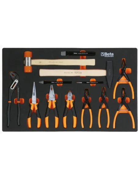 Gereedschapswagen (rood) Beta Tools C24S met 7 laden en 240-delig assortiment gereedschappen