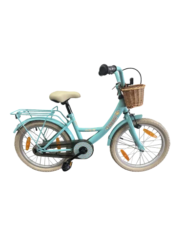 Kinderfiets Bikefun Girly 18 inch - met mandje en remnaaf - Blauw